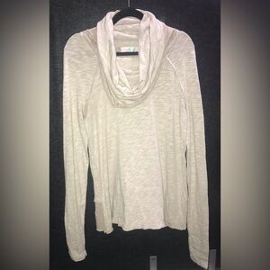Free People Beach Women's Beige Cowl Turtle‎ Neck Long Sleeve XS Top Sweater